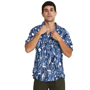 Meilleure qualité hommes 100% coton sergé flanelle chemise à manches courtes Slim Fit imprimé vacances pour Polo respirant pour l'automne-prix - Product Image 3