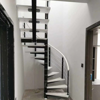 Escalier en colimaçon métallique moderne pour décoration intérieure, hôtel, résidence, panneaux d'escalier rotatifs