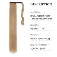 SARLA Extensions de cheveux synthétiques longues et droites de 32 pouces, à clipser, postiche queue de cheval pour femmes blanches