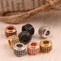 Perles cylindriques micro-zirconiums cubiques CC Designer, breloques et entretoises, composants de bijoux, fournitures pour la fabrication de bracelets