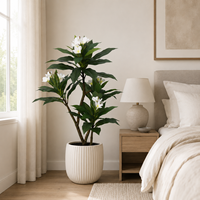Arbre artificiel de Plumeria 120 cm en PE résistant aux UV, plante fleurie artificielle au toucher réel pour la décoration de la maison, du jardin et des mariages, vente en gros
