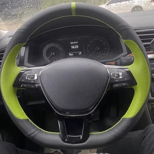 Cubierta de volante de coche DIY para Volkswagen VW Golf 7 Mk7 nuevo Polo <span class=keywords><strong>Jetta</strong></span> Passat B8 cubierta de volante accesorios de coche - Product Image 5