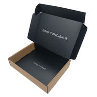 Boîte en carton ondulé sur mesure en gros, boîte postale de haute qualité noire et rose pour cosmétiques, recyclable