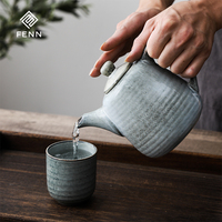 FENN Faible MOQ Théière et cafetière en porcelaine émaillée réactive, ensemble de théières en céramique chinoise vintage avec tasses à thé