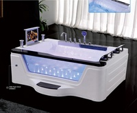 Baignoire de luxe chinoise pour SPA, grande baignoire de Massage classique, LED, en acrylique, TV, tourbillon, pour deux personnes