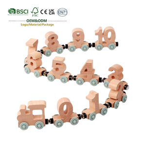 Train et voiture en bois Jet, jouet éducatif pour les enfants de 3 à 12 ans avec blocs de construction d'assemblage de <span class=keywords><strong>lettres</strong></span> - Product Image 1