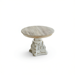 <b>Wood</b> <b>Cake</b> <b>Stand</b> 10.5 In Round Vintage Design Elegant Table Decoration Accessory - Product Image 1