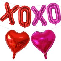 Décoration de la Saint-Valentin, ballon en aluminium en forme de cœur de 18 pouces avec inscription XOXO, pour anniversaire de mariage, confession, fête nuptiale