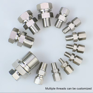 304 Paslanmaz Çelik Yüksük Düz Dövme ve Parlatılmış Boru Bağlantısı M6*1 M8*1 1/8 1/4 1/2 Dişli - Product Image 4