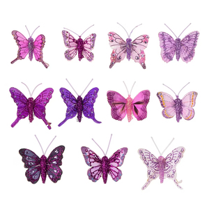 8: فراشة صناعية للمنزل وعيد الفصح محاكاة زينة زهرة الريش - Product Image 1