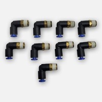 Nouveau lot de 9 raccords à 90 degrés S'pore 5/32" à 3/8" – Neuf, authentique, en stock, avec garantie d'un an.
