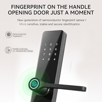 Serrure de porte sans clé Bluelock TTlock Tuya WiFi, serrure intelligente à empreintes digitales, application, mot de passe, RFID, poignée, alimentée par batterie pour la maison et le bureau