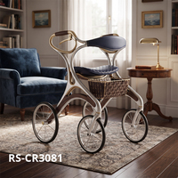 Nouveau design Déambulateur en fibre de carbone avec siège en cuir de luxe et panier au design unique pour personnes âgées Relaxsmith