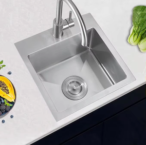 Ferme petit évier de cuisine carré fait à la main en acier inoxydable brossé bol unique colère facile à nettoyer - Product Image 3