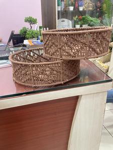 Cesta de Almacenamiento de Macramé de Algodón Hecha a Mano, Organizador Rectangular Tejido, Tamaño Personalizado para Decoración del Hogar y Baño - Product Image 1