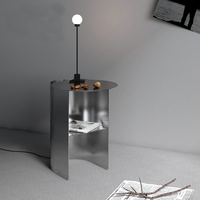 Table de chevet ronde minimaliste, table d'appoint compacte pour canapé, table de chevet en acier inoxydable de luxe léger, mobilier moderne pour la maison