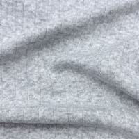 Tissu jacquard en coton et élasthanne gris chiné doux, respirant, tricoté par transfert, haute extensibilité C/SP 96/4 pour vêtements féminins