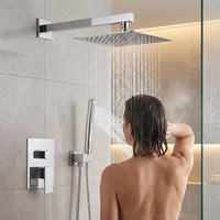 Ensemble de douche encastré en laiton YEETE - Mitigeur mural monocommande avec pistolet de pulvérisation souple, double fonction et durable pour salle de bain moderne