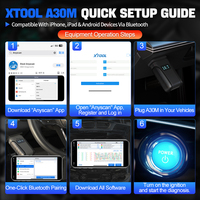 Escáner XTOOL A30M V2.0 OBD2 Sistema Completo Herramientas de Diagnóstico de Automóviles BT Escáner Bidireccional 26+ Funciones de Restablecimiento Con CANFD FCA