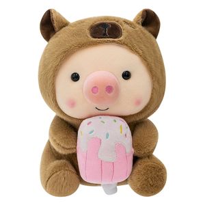 Juguete de Peluche de Capibara Súper Suave, Nuevo Peluche de Cerdo con Diseño de Helado para Ayudar a Dormir a los Niños, Relleno de Algodón PP - Product Image 1