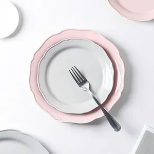Nordic Western steak breakfast 8 inch stoneware plate ceramic dinner plates