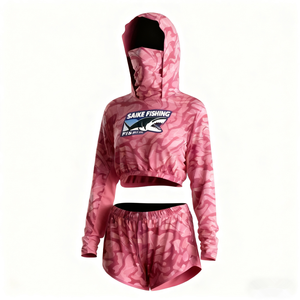 Benutzer definierte Quick-Dry Damen Damen Angel hemd Damen Upf 50 Uv Sonnenschutz Kleidung Angeln Hoodie Crop Top - Product Image 3