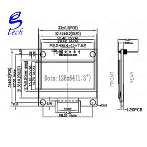 Écran OLED à cristaux liquides de 1,29 pouce SSD1315 29,42x14,7 mm Module d'affichage 128x64 Monochrome 4 broches IIC - Product Image 4