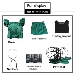 Vestito Verde Agnes per Bambini, Costume Cosplay Famiglia Addams, Cosplay Agnes per Adulti - Product Image 6