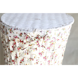 Cesta de lavandería tejida a mano, cesta redonda de tela para almacenamiento de ropa, organizador de ropa, estilo pastoral - Product Image 4