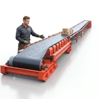 Convoyeur à bande à rouleaux horizontal en acier inoxydable, neuf, mobile, à vitesse réglable, durable, pour gravier et charbon