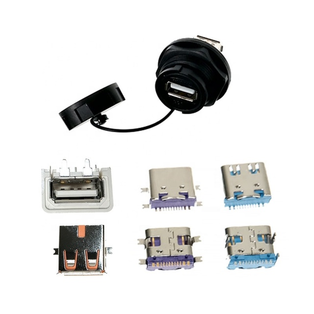 FPIC Custom Ip67 Module USB 2.0 Type a B c Micro Swift Mount Female Male Waterproof USB Connector