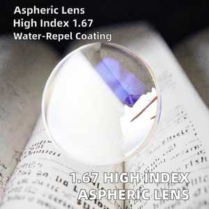 Eyewear 1.67 High Index MR-7 <strong>Aspheric</strong> Superhydrophobic Clear Plastic Single Vision HMC <strong>Lens</strong> Optical AR Coating - Product Image 2