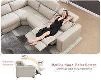 Ensemble de canapés inclinables électriques modernes en cuir PU avec télécommande, deux fauteuils inclinables - Mobilier de salon modulable