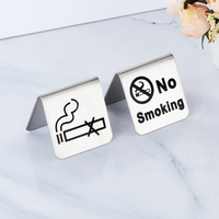 LONGZHIGE Porte-numéro de table moderne en métal pour restaurant et bureau, avec logo, sérigraphié, 5x5cm, forme irrégulière, pour zone non-fumeurs