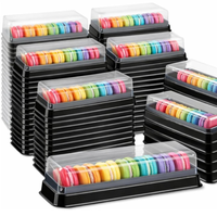 Boîte à macarons en plastique PET transparent de qualité alimentaire avec plateau intérieur pour pâtisserie, dessert, fête, emballage cadeau