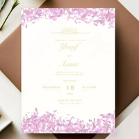 Carte de menu d'invitation de mariage de luxe personnalisée découpée sur mesure, impression typographique et offset, papier de vœux avec reliure en relief