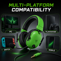 Casque de jeu filaire Razer BlackShark V2 X, son surround 7.1, haut-parleurs de 50 mm, réduction de bruit, faible latence, contrôle par application, micro pour esports
