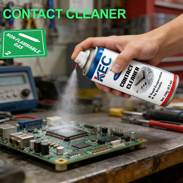 KEC Non-Flammable Contact Cleaner-240g Spray Zero Residue Fast Evaporation Safe on All Surfaces & Electronics