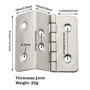 Antique Folding Hinge Iron <b>Clip</b> Fit 15mm Board Vintage Three Fold Hinge For Cabinet Door Window Furniture - Product Image 3