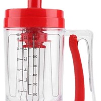 Distributeur de pâte manuel à manivelle avec fouet mélangeur, tasse de 800 ml à double échelle graduée pour crêpes, muffins, cupcakes et gaufres