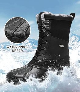 अनसेक्स ओवर-द-घुटने जलरोधी बर्फ सर्दियों की बतख इन्सुलेट थर्मल गर्म फर पंक्तिबद्ध गैर पर्ची रबर प्लास्टिक हाइकिंग कार्य आकस्मिक - Product Image 5