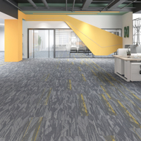 Dalles de moquette modernes en polypropylène lavable à boucles, avec support en bitume, pour bureaux et usage commercial, 50x50cm