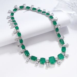 925 silver glass necklace shines, fashionable for holiday parties, business occasions, daily wear, a delightful <b>gift</b> for girls L - Product Image 2