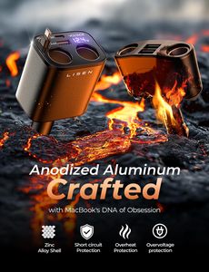 LISEN 90W Adaptateur allume-cigare métallique pour voiture avec <span class=keywords><strong>charge</strong></span> rapide PD 30W, double <span class=keywords><strong>prise</strong></span> pour <span class=keywords><strong>iPhone</strong></span> Samsung Camion - Product Image 3