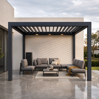 Pergola Classique Moderne en Aluminium avec Toit à Lames, Revêtement Poudré, Écologique et Étanche pour Jardin, Patio, Véranda