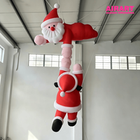 Décoration de Noël gonflable personnalisée suspendue, grand Père Noël gonflable commercial pour publicité extérieure et événements