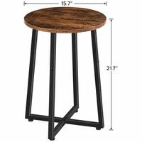 Nordique géométrique bois Table d'appoint moderne marron rond ordinateur portable en fer forgé meubles Table à thé Table basse conception pour salon
