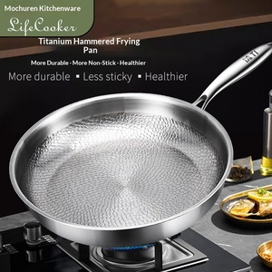 Sartén Antiadherente de Acero de Titanio sin Recubrimiento, Duradera, con Tapa de Vidrio, Compatible con Cocina de Inducción, Wok de Fondo Plano - Product Image 5