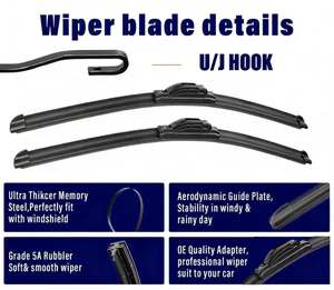 Lame d'essuie-<span class=keywords><strong>glace</strong></span> avec revêtement Teflo silencieux, fonctionne parfaitement pour 99 % des voitures par temps fortement pluvieux, remplacement OEM, ISO9001 - Product Image 2