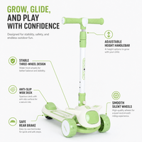 Trottinette pliable légère pour enfants à 3 roues avec logo personnalisé, guidon réglable et frein arrière pour garçons et filles